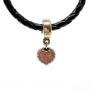 Pandora Pink Enamel Dangling Heart